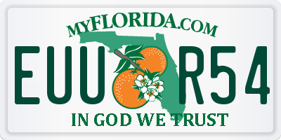 FL license plate EUUR54