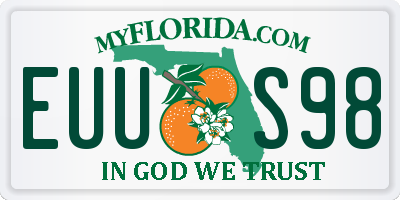 FL license plate EUUS98