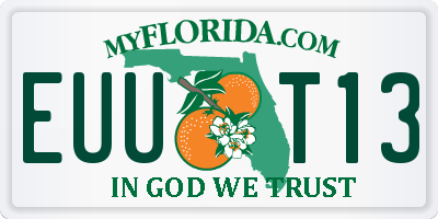 FL license plate EUUT13