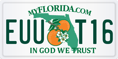 FL license plate EUUT16