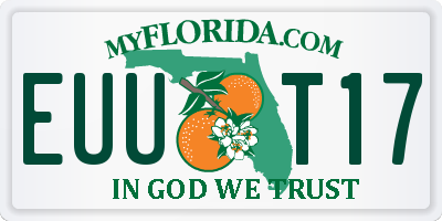 FL license plate EUUT17