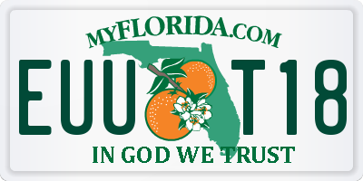 FL license plate EUUT18