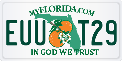 FL license plate EUUT29