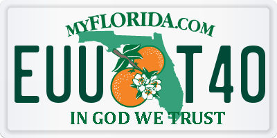 FL license plate EUUT40