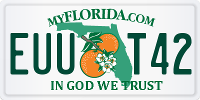 FL license plate EUUT42
