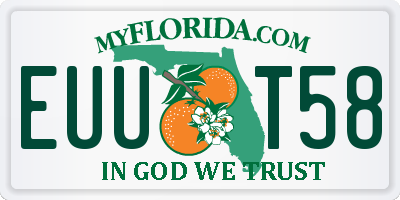 FL license plate EUUT58