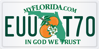 FL license plate EUUT70