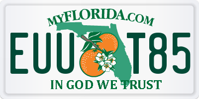 FL license plate EUUT85