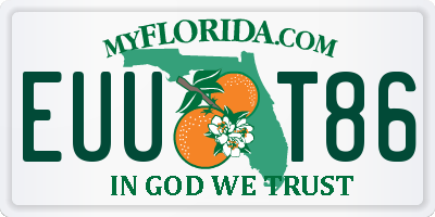 FL license plate EUUT86