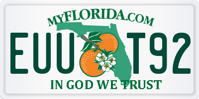 FL license plate EUUT92