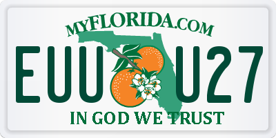 FL license plate EUUU27