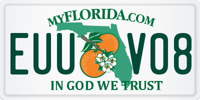 FL license plate EUUV08