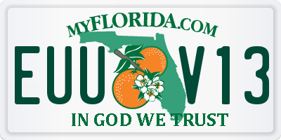 FL license plate EUUV13