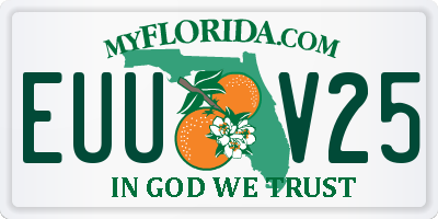 FL license plate EUUV25
