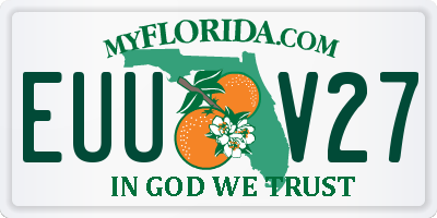 FL license plate EUUV27