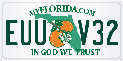 FL license plate EUUV32