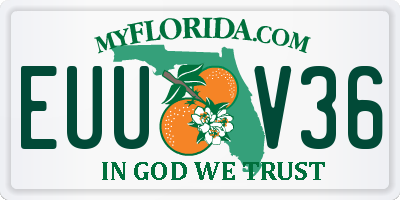 FL license plate EUUV36