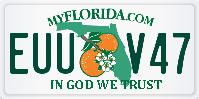 FL license plate EUUV47