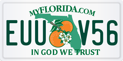 FL license plate EUUV56