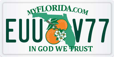 FL license plate EUUV77