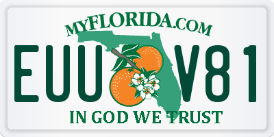 FL license plate EUUV81