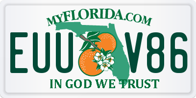 FL license plate EUUV86