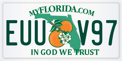 FL license plate EUUV97
