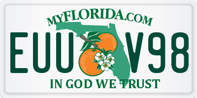 FL license plate EUUV98