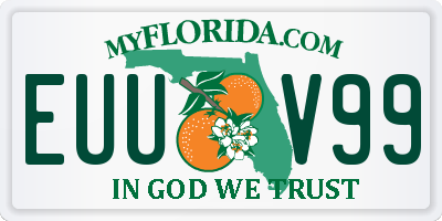 FL license plate EUUV99