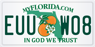 FL license plate EUUW08