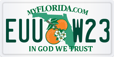 FL license plate EUUW23