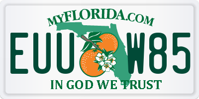 FL license plate EUUW85
