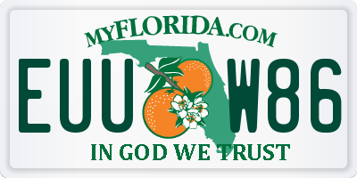 FL license plate EUUW86