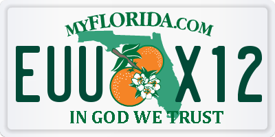 FL license plate EUUX12