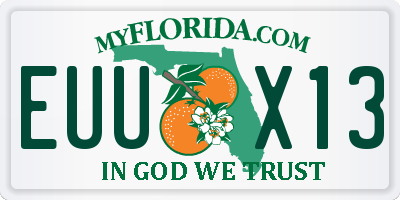 FL license plate EUUX13
