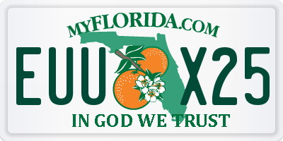 FL license plate EUUX25
