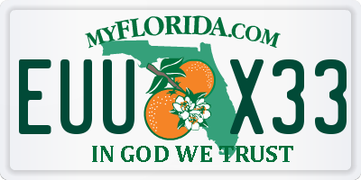 FL license plate EUUX33