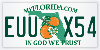 FL license plate EUUX54