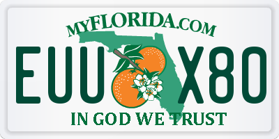 FL license plate EUUX80