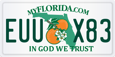 FL license plate EUUX83