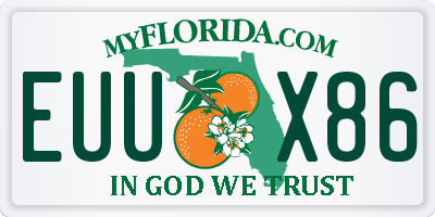 FL license plate EUUX86