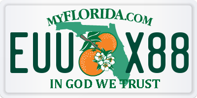 FL license plate EUUX88