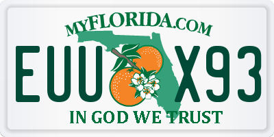 FL license plate EUUX93