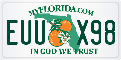 FL license plate EUUX98