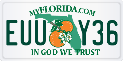 FL license plate EUUY36