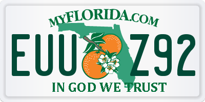 FL license plate EUUZ92