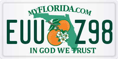 FL license plate EUUZ98