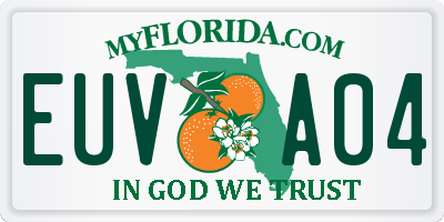 FL license plate EUVA04
