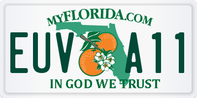 FL license plate EUVA11