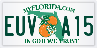 FL license plate EUVA15